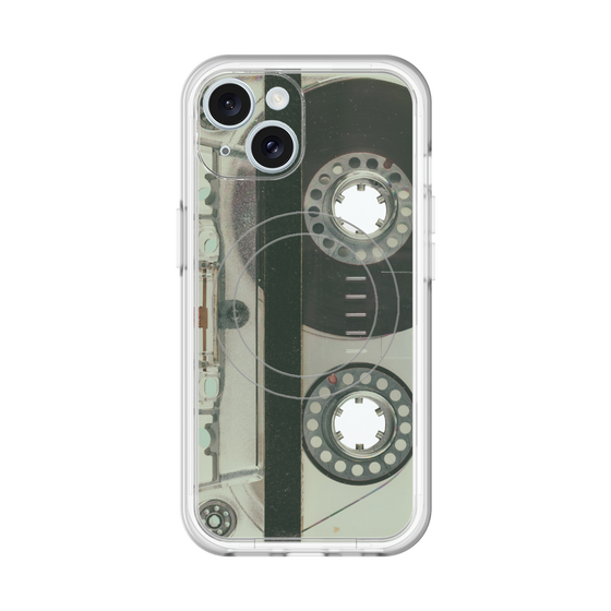 スリムプロテクションプレミアムケース with MagSafe［ RETORO CASSETTE TAPE - Skeleton Blue ］