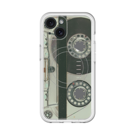 スリムプロテクションプレミアムケース with MagSafe［ RETORO CASSETTE TAPE - Skeleton Blue ］