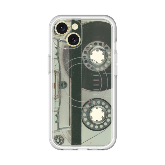 スリムプロテクションプレミアムケース with MagSafe［ RETORO CASSETTE TAPE - Skeleton Blue ］