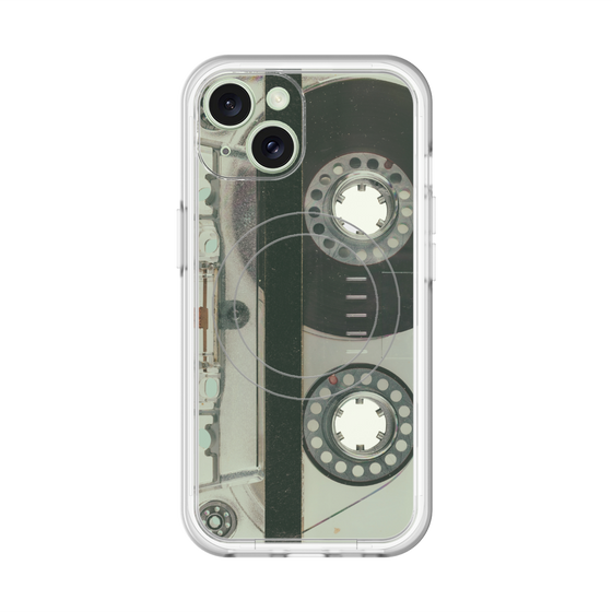 スリムプロテクションプレミアムケース with MagSafe［ RETORO CASSETTE TAPE - Skeleton Blue ］