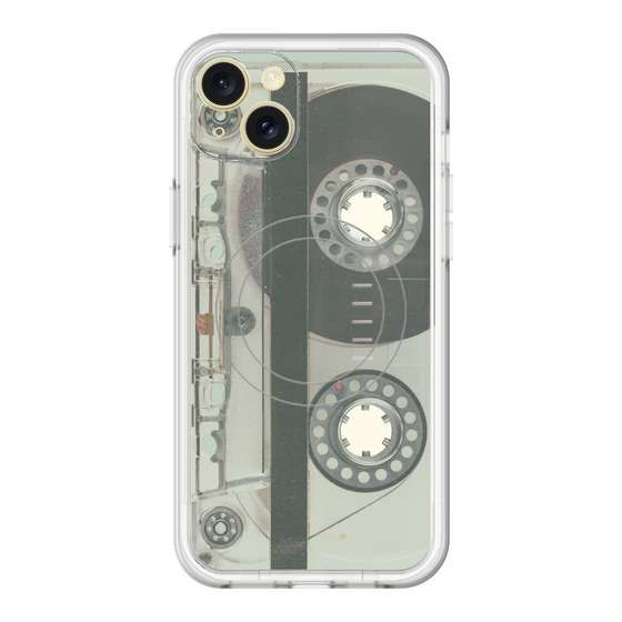 スリムプロテクションプレミアムケース with MagSafe［ RETORO CASSETTE TAPE - Skeleton Blue ］