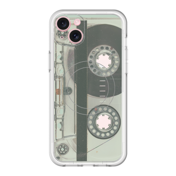 スリムプロテクションプレミアムケース with MagSafe［ RETORO CASSETTE TAPE - Skeleton Blue ］