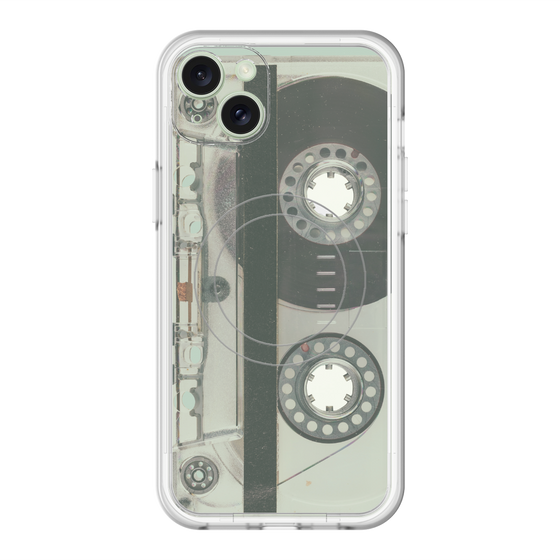 スリムプロテクションプレミアムケース with MagSafe［ RETORO CASSETTE TAPE - Skeleton Blue ］