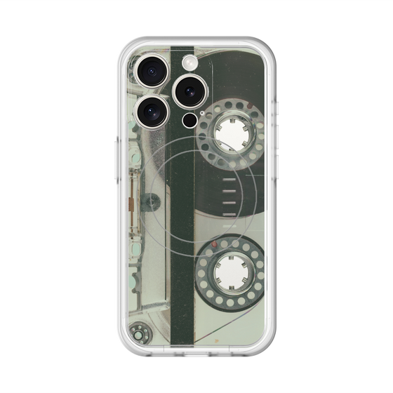 スリムプロテクションプレミアムケース with MagSafe［ RETORO CASSETTE TAPE - Skeleton Blue ］