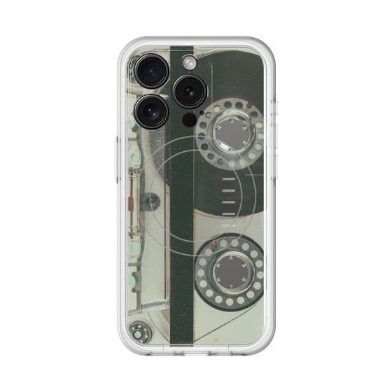 スリムプロテクションプレミアムケース with MagSafe［ RETORO CASSETTE TAPE - Skeleton Blue ］