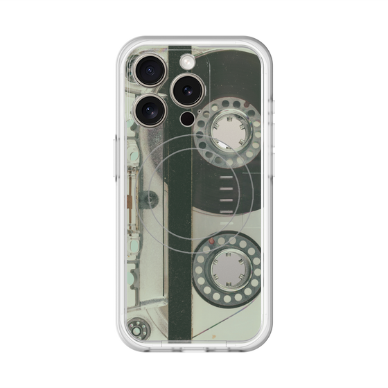 スリムプロテクションプレミアムケース with MagSafe［ RETORO CASSETTE TAPE - Skeleton Blue ］