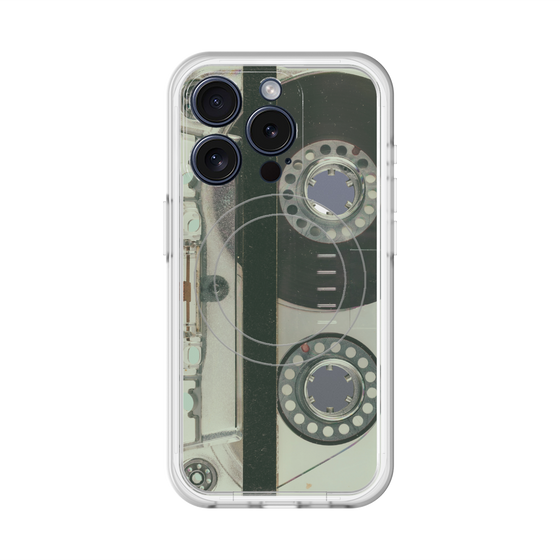 スリムプロテクションプレミアムケース with MagSafe［ RETORO CASSETTE TAPE - Skeleton Blue ］