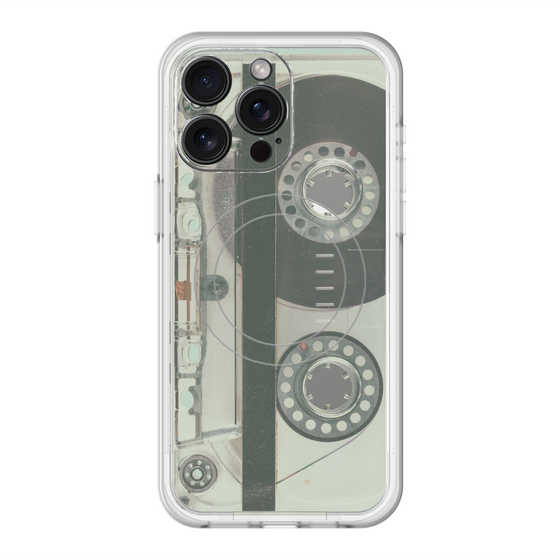 スリムプロテクションプレミアムケース with MagSafe［ RETORO CASSETTE TAPE - Skeleton Blue ］