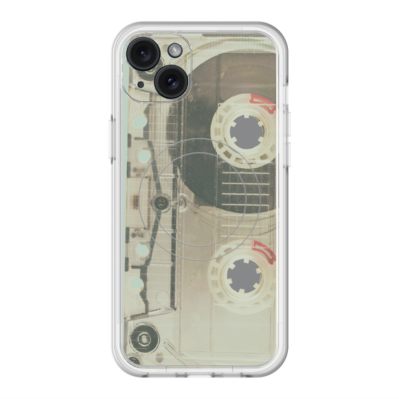 スリムプロテクションプレミアムケース with MagSafe［ RETORO CASSETTE TAPE - Skeleton Red ］