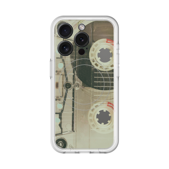 スリムプロテクションプレミアムケース with MagSafe［ RETORO CASSETTE TAPE - Skeleton Red ］