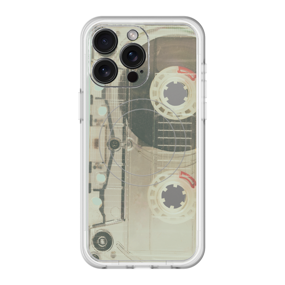 スリムプロテクションプレミアムケース with MagSafe［ RETORO CASSETTE TAPE - Skeleton Red ］