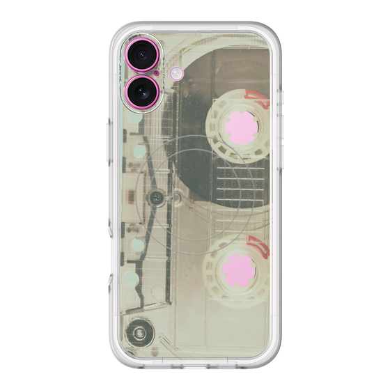 スリムプロテクションプレミアムケース with MagSafe［ RETORO CASSETTE TAPE - Skeleton Red ］