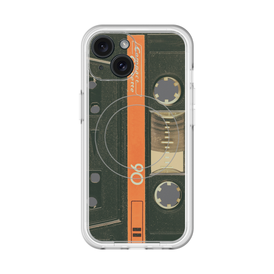 スリムプロテクションプレミアムケース with MagSafe［ RETORO CASSETTE TAPE - Opacity Black ］