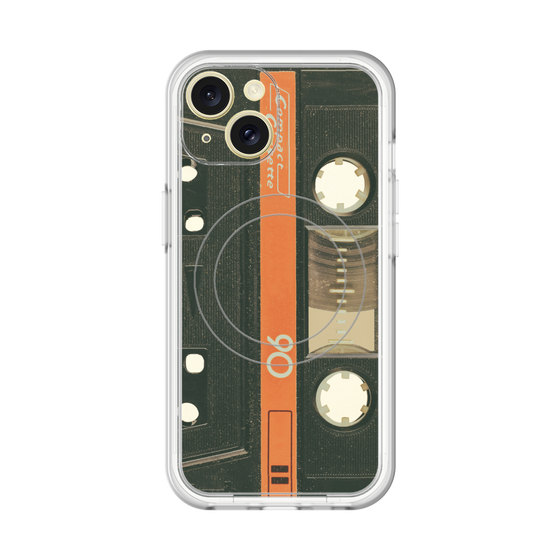 スリムプロテクションプレミアムケース with MagSafe［ RETORO CASSETTE TAPE - Opacity Black ］