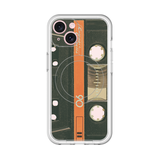 スリムプロテクションプレミアムケース with MagSafe［ RETORO CASSETTE TAPE - Opacity Black ］