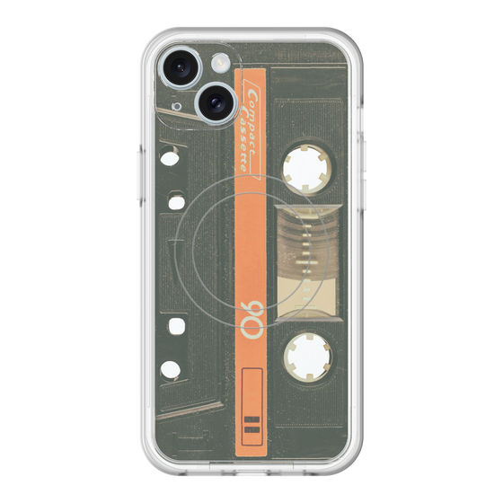 スリムプロテクションプレミアムケース with MagSafe［ RETORO CASSETTE TAPE - Opacity Black ］