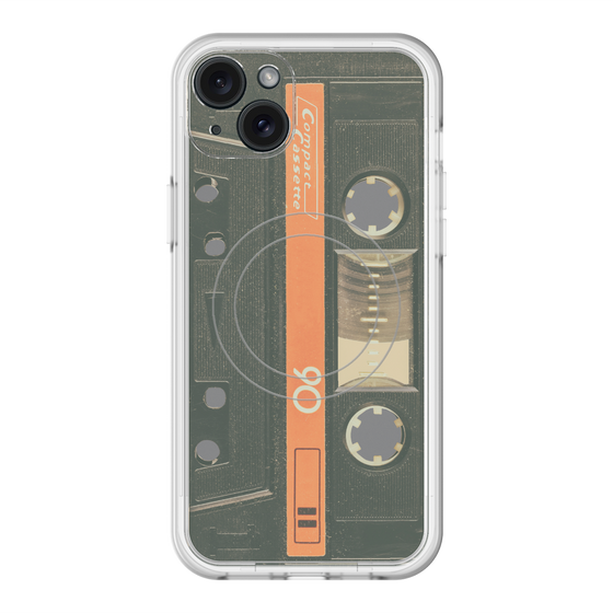 スリムプロテクションプレミアムケース with MagSafe［ RETORO CASSETTE TAPE - Opacity Black ］