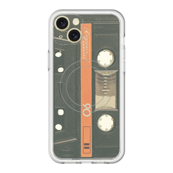 スリムプロテクションプレミアムケース with MagSafe［ RETORO CASSETTE TAPE - Opacity Black ］
