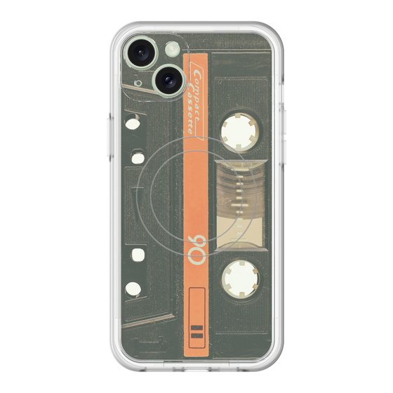 スリムプロテクションプレミアムケース with MagSafe［ RETORO CASSETTE TAPE - Opacity Black ］