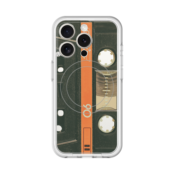 スリムプロテクションプレミアムケース with MagSafe［ RETORO CASSETTE TAPE - Opacity Black ］