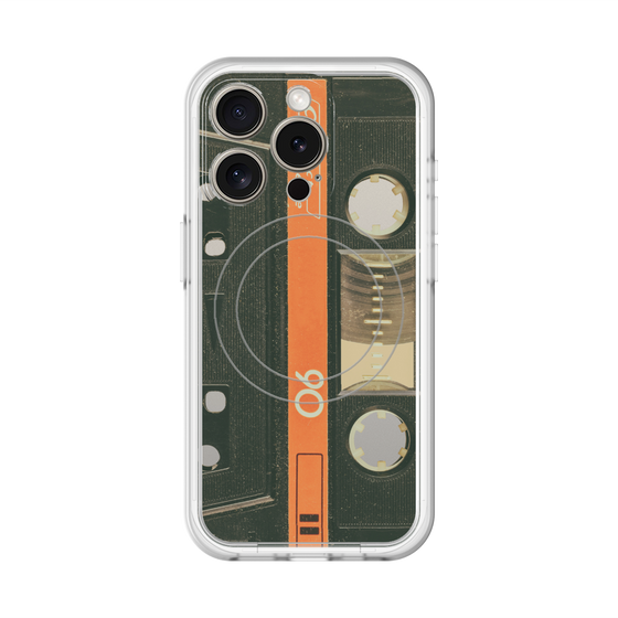 スリムプロテクションプレミアムケース with MagSafe［ RETORO CASSETTE TAPE - Opacity Black ］