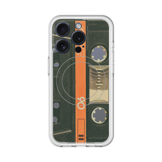 スリムプロテクションプレミアムケース with MagSafe［ RETORO CASSETTE TAPE - Opacity Black ］