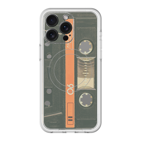 スリムプロテクションプレミアムケース with MagSafe［ RETORO CASSETTE TAPE - Opacity Black ］