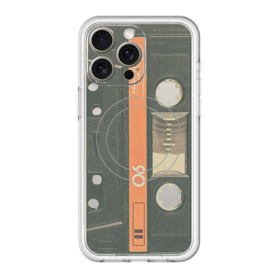 スリムプロテクションプレミアムケース with MagSafe［ RETORO CASSETTE TAPE - Opacity Black ］