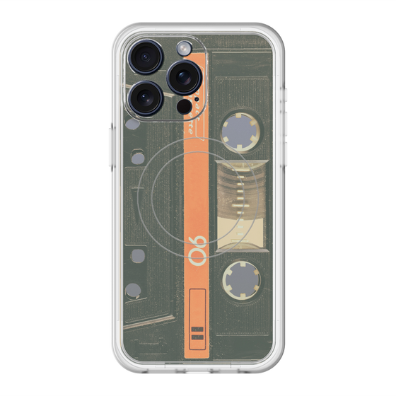 スリムプロテクションプレミアムケース with MagSafe［ RETORO CASSETTE TAPE - Opacity Black ］