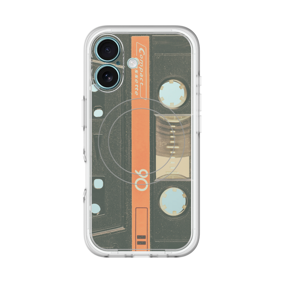スリムプロテクションプレミアムケース with MagSafe［ RETORO CASSETTE TAPE - Opacity Black ］