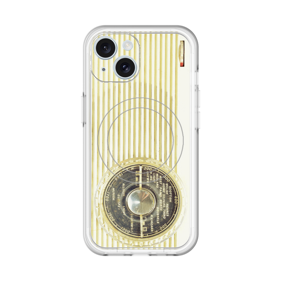 スリムプロテクションプレミアムケース with MagSafe［ RETORO RADIO - White ］