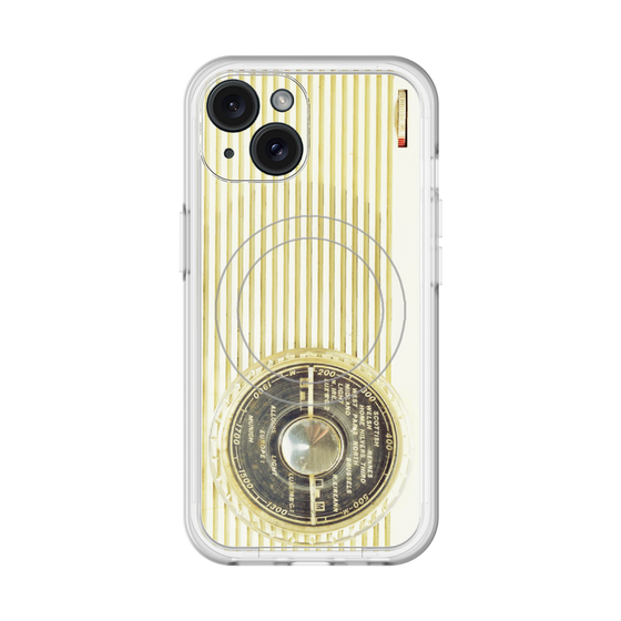 スリムプロテクションプレミアムケース with MagSafe［ RETORO RADIO - White ］