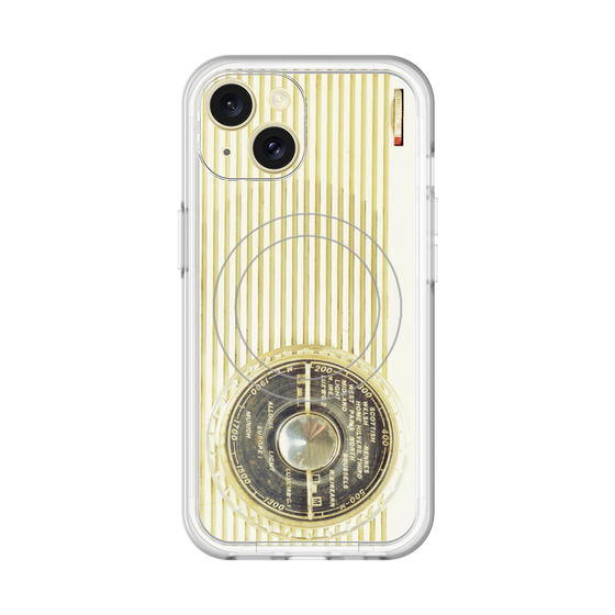 スリムプロテクションプレミアムケース with MagSafe［ RETORO RADIO - White ］