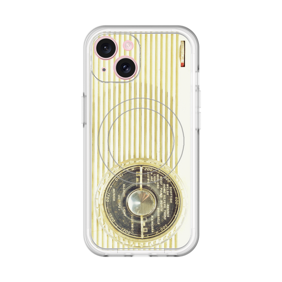 スリムプロテクションプレミアムケース with MagSafe［ RETORO RADIO - White ］