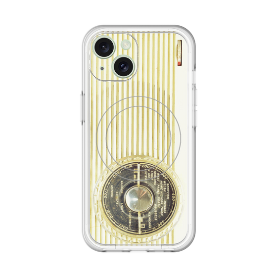 スリムプロテクションプレミアムケース with MagSafe［ RETORO RADIO - White ］