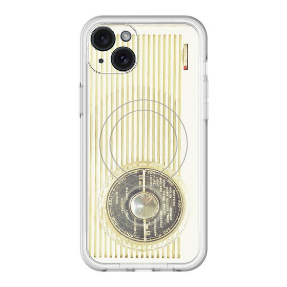 スリムプロテクションプレミアムケース with MagSafe［ RETORO RADIO - White ］