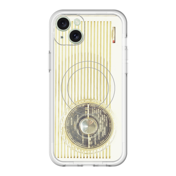 スリムプロテクションプレミアムケース with MagSafe［ RETORO RADIO - White ］