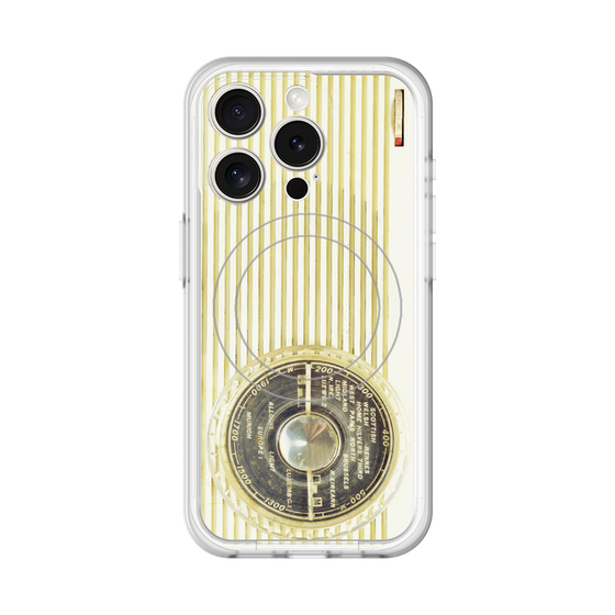 スリムプロテクションプレミアムケース with MagSafe［ RETORO RADIO - White ］