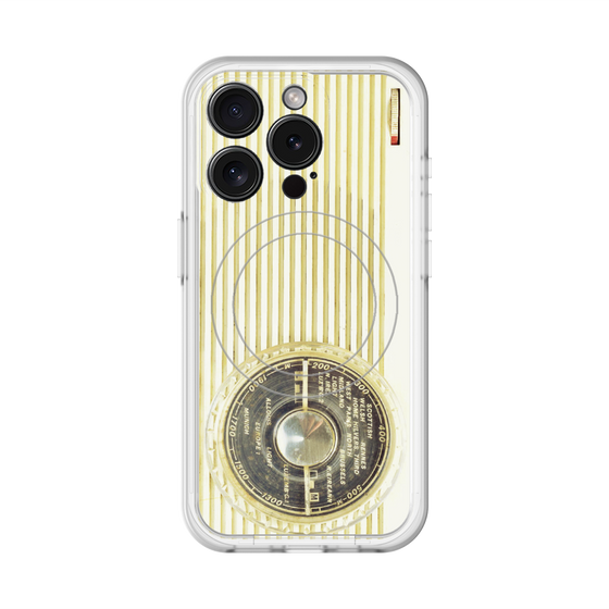 スリムプロテクションプレミアムケース with MagSafe［ RETORO RADIO - White ］