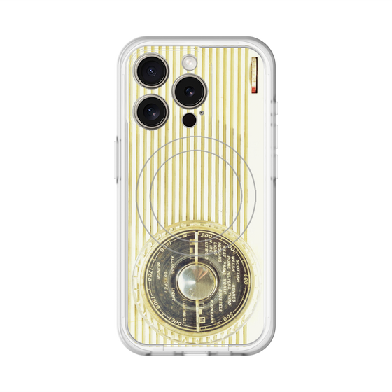 スリムプロテクションプレミアムケース with MagSafe［ RETORO RADIO - White ］