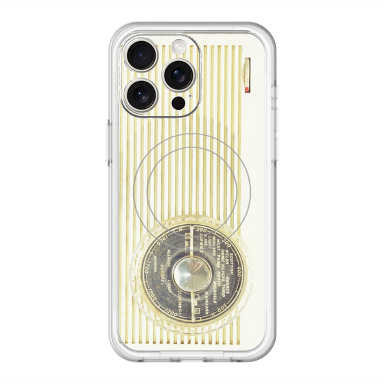 スリムプロテクションプレミアムケース with MagSafe［ RETORO RADIO - White ］