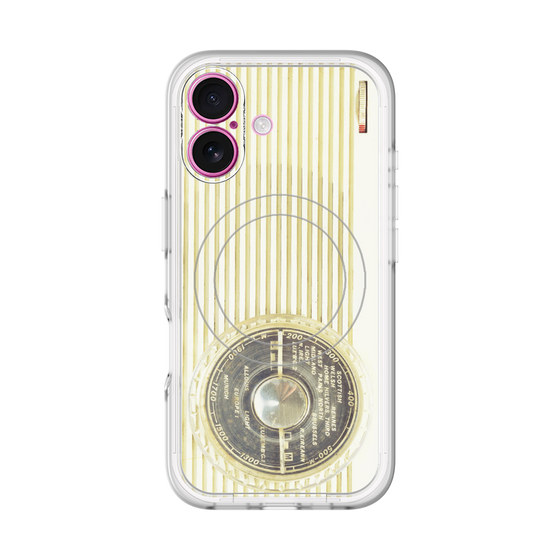 スリムプロテクションプレミアムケース with MagSafe［ RETORO RADIO - White ］