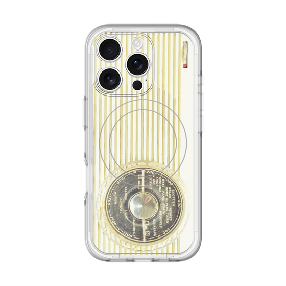 スリムプロテクションプレミアムケース with MagSafe［ RETORO RADIO - White ］