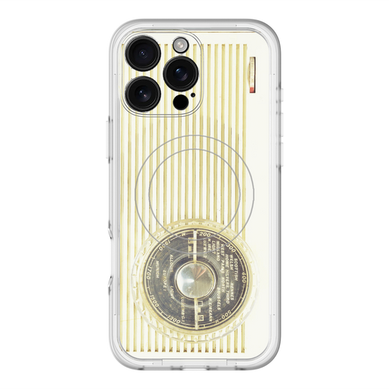 スリムプロテクションプレミアムケース with MagSafe［ RETORO RADIO - White ］