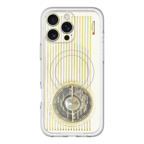 スリムプロテクションプレミアムケース with MagSafe［ RETORO RADIO - White ］