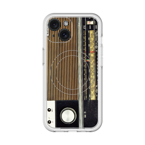 スリムプロテクションプレミアムケース with MagSafe［ RETORO RADIO - Black ］