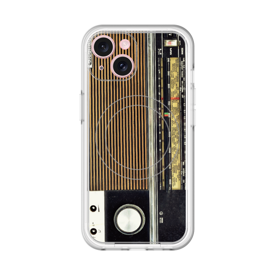 スリムプロテクションプレミアムケース with MagSafe［ RETORO RADIO - Black ］