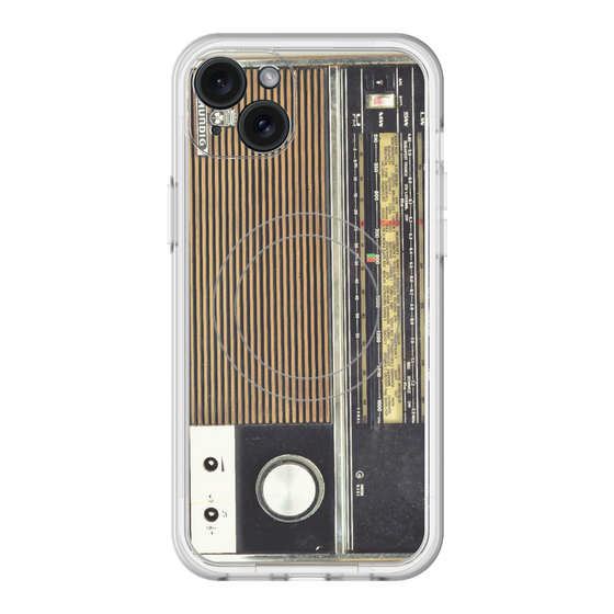 スリムプロテクションプレミアムケース with MagSafe［ RETORO RADIO - Black ］