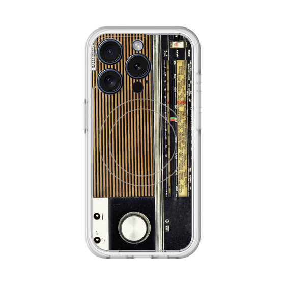 スリムプロテクションプレミアムケース with MagSafe［ RETORO RADIO - Black ］