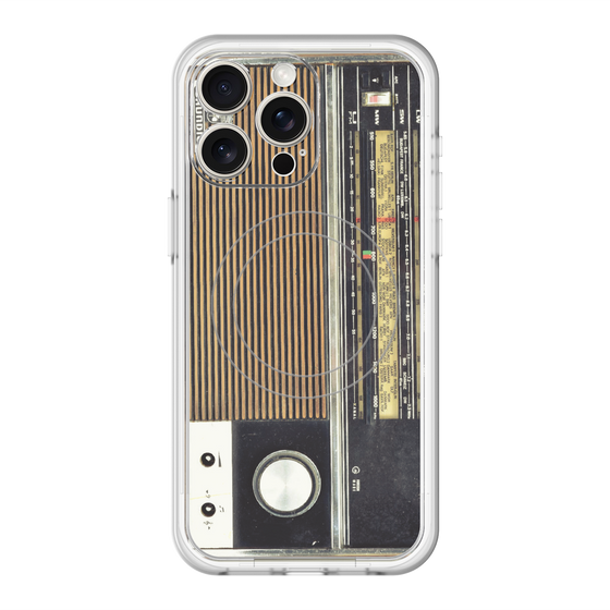スリムプロテクションプレミアムケース with MagSafe［ RETORO RADIO - Black ］